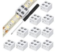 RUNCCI-YUN 10Pcs 2pin 8mm LED Light Strips Connector for 5V 12V 24V Single Color LED Strip Lights, White