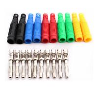 RUNCCI-YUN 10Pcs 4mm Banana plug Solder DIY Banana Plug Male Connectors Adapters for Multimeter Test Leads Probes(black blue red green yellow)