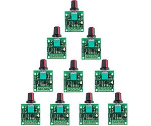 RUNCCI-YUN 10pcs DC 12v PWM Motor Speed Controller,1.8V 3V 5V 6V 12V 2A Speed Adjustable Switch Module, Variable Voltage Regulator Dimmer Governor Switching Build LED Indicator and Switch Function