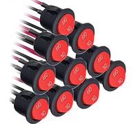 RUNCCI-YUN 10Pcs round rocker switch 12V ON Off Switch 12 Volt DC Toggle Switch 2 Pin SPST 6A/250V 10A/125V Mini Rocker Switch with Wires for Car Boat Truck Motorcycle（red）