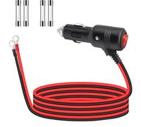 RUNCCI-YUN 12V/ 24V Car Cigarette Lighter Male Plug With Switch On Off with LED Light,Car Cigarette Lighter O Ring Termina 16AWG 12 volt extension lead for car For Car Truck Motorcycle(1m/3fT)