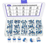 RUNCCI-YUN 150pcs 15 Values 100-2M Ohm Potentiometer Variable Resistor Arduino Kit (Blue and White)
