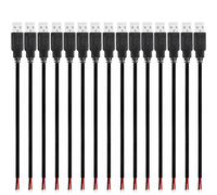 RUNCCI-YUN 15Pcs USB A 2.0 Male 2 Pin Panel Mount Connector With Mini Pigtail (30 cm) for Equipment Installation and DIY Repair