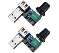 RUNCCI-YUN 2 Pcs USB Fan Speed Controller DC 5V Mini Fan Speed Controller USB DC 5V-12V to 2,5~7,5 V USB with Switch Speed Module