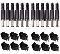 RUNCCI-YUN 24 Pcs 2.1MM x 5.5MM DC Power Barrel Plug Male Jack Socket/Female Panel Mount DC Connector Kit DIY Adapter Connector