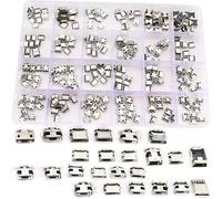 RUNCCI-YUN 240PCS 24 Types Micro USB Sockets Kit Jack Plug Connector,Micro USB Type B Soldering,USB-B Repair Replacement Adapter Assortment Set for Phone,Toy,Circuit Board Solder Dip SMD SMT