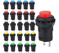RUNCCI-YUN 25pcs 12mm Momentary Push Button Switch, SPST ON/OFF,momentary power switch,round rocker switch,for Car Trumpet, PC, Table Lamp, Home Doorbell