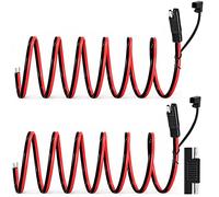 RUNCCI-YUN 2PCS 12AWG SAE Power Automotive Extension Cable 2 Pin Quick Disconnect DC Connector Cord Plug 12V + SAE to SAE Reverse Adapter for Motorcycle Car Battery Jump Starter Solar Application