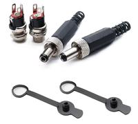 RUNCCI-YUN 2PCS 5.5 x 2.5mm dc power connector,12 volt barrel connector,barrel jack panel mount,5PCS barrel power plug 5PCS Waterproof Cap, for CCTV Security Camera Adapter