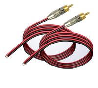 RUNCCI-YUN 2Pcs RCA Male Plug Connectors, 14AWG Speaker Cable Gold Plated Audio Video Connector, RCA Plug Solderless for Multimedia and CCTV (1FT/0.3m)