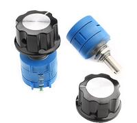 RUNCCI-YUN 2pcs Rotary Potentiometer 10k ohm,Linear Potentiometer Ohm Potentiometer Variable Resistor Precision Potentiometer+2pcs A03 knob (3590S-2-103L 10k ohm)