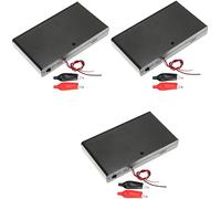 RUNCCI-YUN 3 PCS AA 12V Battery Holder, 8 AA battery holder Case Plastic Battery Storage Box with ON/OFF Switch with Croc Clips for CCTV, DIY, Arduinos, motors, solenoids, LED strips
