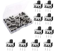 RUNCCI-YUN 30PCS 5mm High Knob Vertical Micro Mini Slide Switchs,3 Pin 2 Position 1P2T SPDT Toggle Switches Panel Mount AC 125V 2A SS12D10-G5