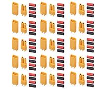 RUNCCI-YUN 30Pcs Premium XT30 Bullet Connector, 15Pair XT30 Male Female Battery Connector, Gold Plated Power Plug with Heat Shrink Tube, for RC Lipo Car Boat