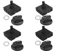 RUNCCI-YUN 4PCS 4-Position 3-Speed Fan Selector Rotary Switch Heater Governor change over switches with Knob 10AMP 120V-250V