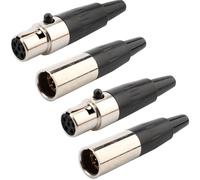 RUNCCI-YUN 4PCS Mini 5Pin XLR Solder Connector, XLR Mic Plug,Microphone Audio Socket, XLR 5 Pin Male/Female Audio Mic Microphone Connector