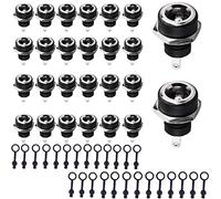 RUNCCI-YUN 5.5 x 2.1 MM 5.5 x 2.5 MM DC Power Jack SocketDC Female Panel Mount Connector+26 Packs Rubber Protector Caps