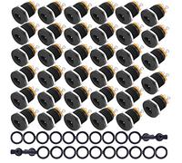 RUNCCI-YUN 5.5MM x 2.1MM 35 Pcs Female DC Power Jack Socket 3 Pin Panel Mount Connector Plug + 35 Pcs Rubber Protector Caps