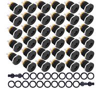 RUNCCI-YUN 5.5MM x 2.5MM 35 Pcs Female DC Power Jack Socket 3 Pin Panel Mount Connector Plug + 35 Pcs Rubber Protector Caps