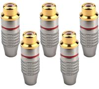 RUNCCI-YUN 5 PCS Female RCA Solder Connector,Gold Plated Speakers Phono RCA Connector for Multimedia and CCTV