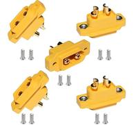RUNCCI-YUN 5PCS XT60E Male Plug Connector with Screws XT60E-M panel mount connectors RC lipo battery connectors for RC Drone Aircraft FPV Racing Drone