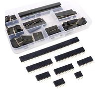 RUNCCI-YUN 60Pcs 2.54mm Straight Single Row PCB Board Female Pin Header Socket Connector Strip Assortment Kit for Arduino Prototype Shield 4/6/8/10/12/16/20/40 Pin (Single Row)