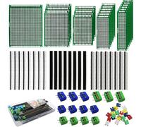 RUNCCI-YUN 82PCS PCB Board Kits, 19PCS Double Sided PCB Board Prototype Circuit Board, Printed Circuit Boards,for DIY Soldering and Electronic Project Compatible with Arduino Kits