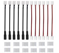 RUNCCI-YUN 8mm 2pin 3528 2835 LED Connector,5.5mm x 2.1mm LED DC Power Supply Connector×6，LED Strip Connectors 2 pin×12