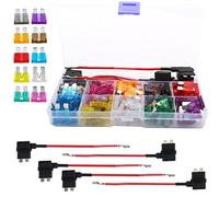 RUNCCI-YUN Car Fuses Kit, 105Pcs Standard Blade Fuse ATM/ATC/ATO Fuse Replacement Kit -2A 3A 5A 7.5A 10A 15A 20A 25A 30A 35A+5Pcs Car Fuses Holder+Auto Fuse Puller,for Car/RV/Truck/Motorcycle/Boat