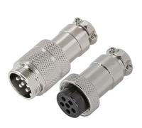 RUNCCI-YUN GX20 6Pin Aviation Connector, 20mm Solder Male Female Panel Mount Airline Plug Cable Connector (GX20 6Pin Docking)
