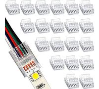 RUNCCI-YUN Pack of 20 LED connector 5 pin 12mm,Solderless LED connector,5 Pin LED Strip Light Connectors,Gapless Connector, for Waterproof or Non-Waterproof 12mm Wide RGBW RGBWW LED Strip