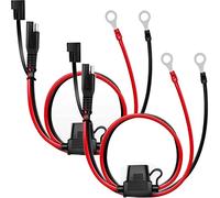 RUNCCI-YUN Sae Connectors , 16AWG Quick Disconnect 2 Pin SAE Cable,12V Sae Connectors SAE to O Ring Terminal Harness 10A Fuse, for Motorcycle Cars