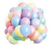 Runch 100pcs Pastel Balloons, 12 Inches Multicolor Macaron Balloons, MultiColored Latex Balloons for Birthday Party Wedding Baby Shower Decorations