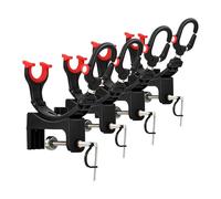 RUNCL 4 Pack Fishing Rod Holder Clamp-on for Boat - 360° Adjustable Dual-Direction Mount, No-Drill Quick Install, Secure Locking for Spinning & Casting Rods