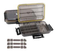RUN ishing Tackle Box, Unique Sun Protection Waterproof 3600 3700 Tray, Thicker Floating Airtight Stowaway with Adjustable Dividers for Freshwater Saltwater, Plastic Storage Box 1/2Pack