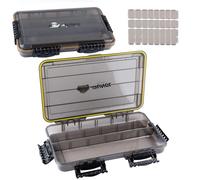 RUN ishing Tackle Box, Waterproof Airtight Stowaway, 3600/3700 Tray Tackle Box with Adjustable Dividers, Sun Protection, Thicker Frame, Fishing Storage Lure Box for Freshwater Saltwater(Pack of 2)