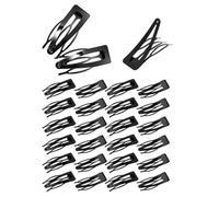 Rundago 24 Pack Double Handle Hair Clips, Metal Snap Hair Clips, Non-Slip Metal Small Hair Clips, Hair Accessories for Women Girls for Hair Making, Salon, Broken Hair (Black)