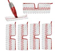 Rundago 4-Piece Set Reusable Mop Pads, Microfibre Floor Mop Replacement Heads for Vileda/O-Cedar proMist MAX, Rose