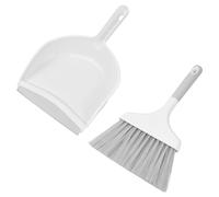 Rundago Small Dustpan and Brush Sets, Dustpan and Brush, Table Broom and Dustpan Set, Mini Cleaning Broom Brush and Dustpan Set, for Office Home Desktop Counter Keyboard Car Cleanin (Gray)