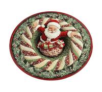 Runder Weihnachtsmann Teppich 3D Effekt Waschkiste Fußmatte für weihnachtli | Weihnachts-3D-Teppich für festliche Raumgestaltung - Runder Weihnachtsmann | Waschbare Fußmatte für gemütliche Wintertage im