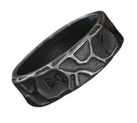Rune Alphabet Stainless Steel Ring Norse Viking Style Elder Futhark Band Personalized Jewelry Gift for Men