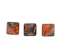 Rune Dice Set, 3Pcs 8 Sided Astrology Polyhedral Dice Dnd Dice with Vivid Colors Fun Learning for Adults (Black Gold)