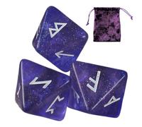 Rune Dice Set - 8-Sided Astrology Learning Prediction Dice for Adults | Rune Polyhedral Astrological Dice Board Game Dice with Drawstring Bag, Constellation Divination Accessory