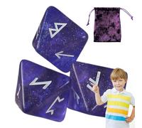 Rune Dice Set, Polyhedral Dice | 8 Sided Divination Prediction Game Dice - Polyhedral Resin Rune Dice Set with Drawstring Bag, Divination Table Game Dice