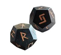 Rune Divination Dice - Elder Furthark Carved Letters | 2 Piece Divination Game Dice | Polished Ancient Wisdom Stones For Meditation Spiritual Guidance Portable Use