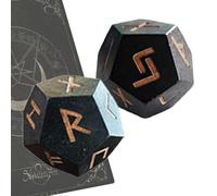 Rune Divination Set, Rune Set of 2, Carved Elder Divination Cubes, Small Rune Cubes for Home Decoration, Meditation, Fortune Telling Game, Travel, Entertainment