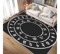 Rune Rug Living Room 200x300 cm, Extra Large Rug, Low Pile Rugs Non Slip, Machine Washable, Magic Mysterious Ancient Area Rugs for Living Room, Home Decor Floor Carpets, FD4970