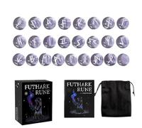 Rune Stones - 25pc Spiritual Divination Set | Engraved Runes with Guide Book, Natural Stone Letter Symbols Meditation Tool for Men Women Teens Youth Fortune Reading Practice Ritual