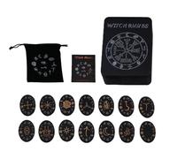 Rune Stones Set | Wooden Rune Stones Set - Mystical Witches Rune Stones Set, Complete With Guide Book Set For Divination And Magic For Beginners, Pagan/Altar/