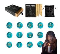 Rune Stones - Witch Stones | Divination Tools Decoration Ornaments with Guide Book and Bag for Beginners Men Women Altar Accessories